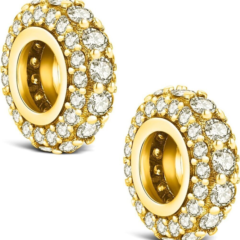 Silver Spacer Stopper Beads 925 Sterling CZ Jewelry Gifts for Women